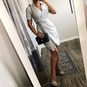 Max Mara Gray Wrap Dress